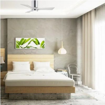 chambre moderne avec ventilateur plafond moetur DC